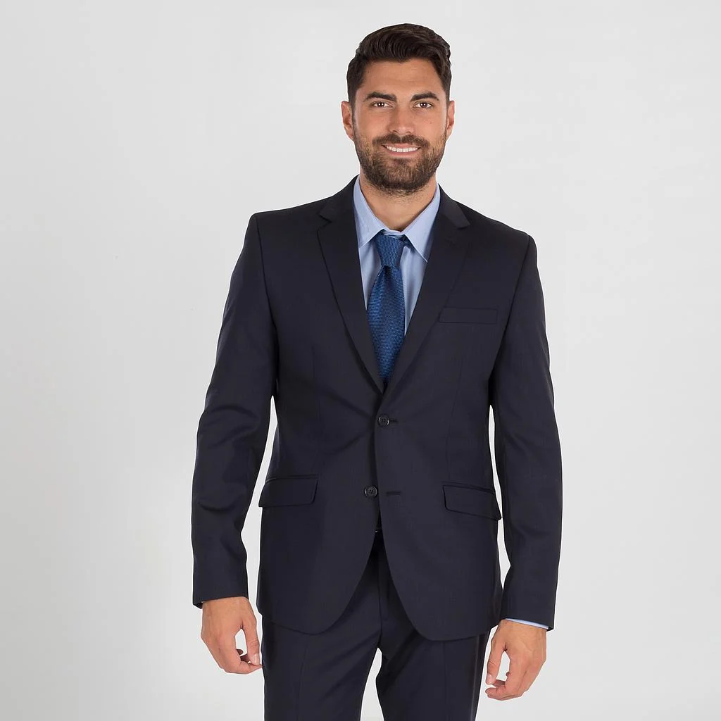 812300-AMERICANA HOMBRE 2 BOTONES REGULAR FIT CONFORT MARINO